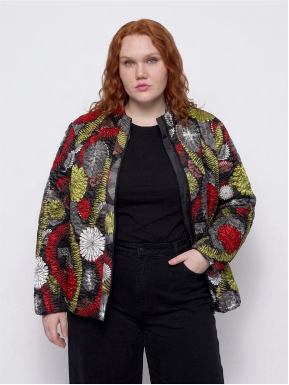 Ruby Rd. Quilted Floral Puffer Jacket